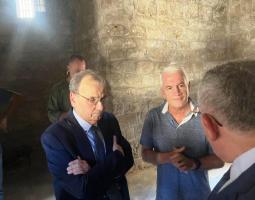 البزري والسنيورة وحجازي والسفير الإيطالي يتفقدون أعمال تأهيل "خان القشلة" في صيدا