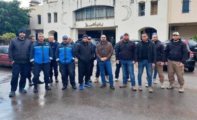 وقفة إحتجاجية لعناصر في شرطة بلدية صيدا لإطلاق صرخة وجع