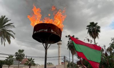 إضاءة شعلة التحرير في صيدا.. سعد 