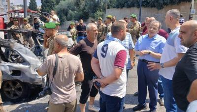 بعد تعرضها لغارة اسرائيلية..البزري يتفقّد محلة 