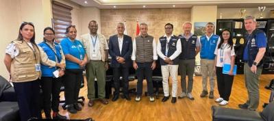 بديع يستعرض شؤون النازحين مع وفد منظمات الأمم المتحدة ويشرف على توزيع مساعدات 