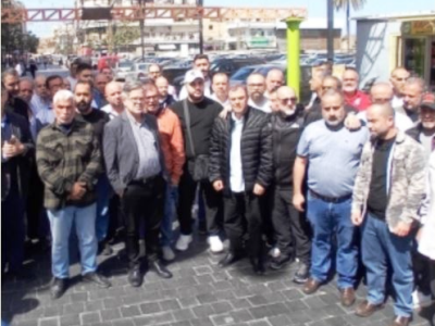 اعتصام  للمستأجرين القدامى في سوق صيدا التجاري احتجاجا على اقرار قانون الايجارات غير السكنية