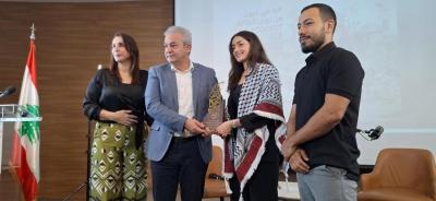 بلدية صيدا تكرم الصحافية الفلسطينية بليستيا العقاد التي روت حكاية معاناة اهالي غزة